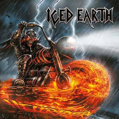 Iced Earth "Hellrider LP ORANGE YELLOW SILVER SPLATTER"