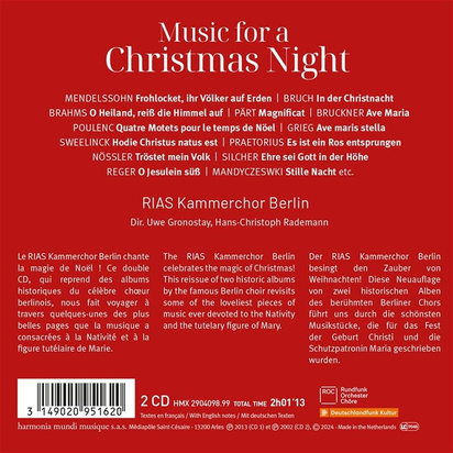 RIAS Kammerchor Hans-Christoph Rademann Uwe Gronostay "Music For A Christmas Night"